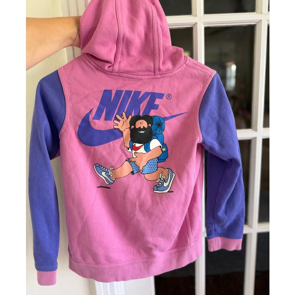 2009 Nike Pink Purple Hike Club Hiker Hippie Pullover Hoodie KIDS/ YOUTH MED